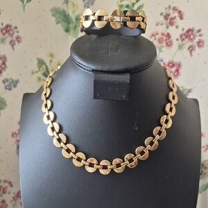 Monet Vintage Gold-Tone Necklace and Bracelet Set